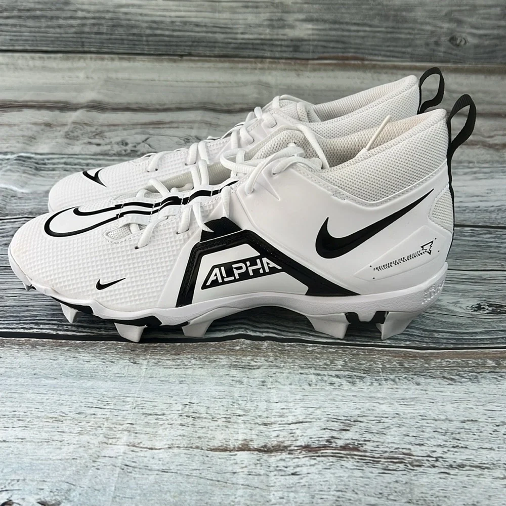 Men’s Nike Alpha Menace White/Black Alpha Cleats Size 11.5
